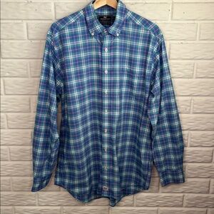 VINEYARD VINES PERFORMANCE SLIM FIT MURRAY SHIRT 100% NYLON PLAID MENS SZ LG